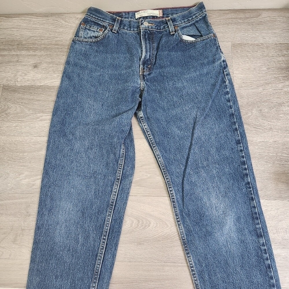 Levis 550 Relaxed Tapered Blue Jeans Size 12 Denim Thick Solid 100% Cotton Casal